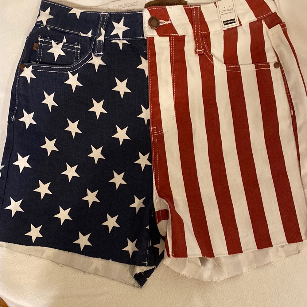 Judy Blue Star and Stripe Denim Shorts